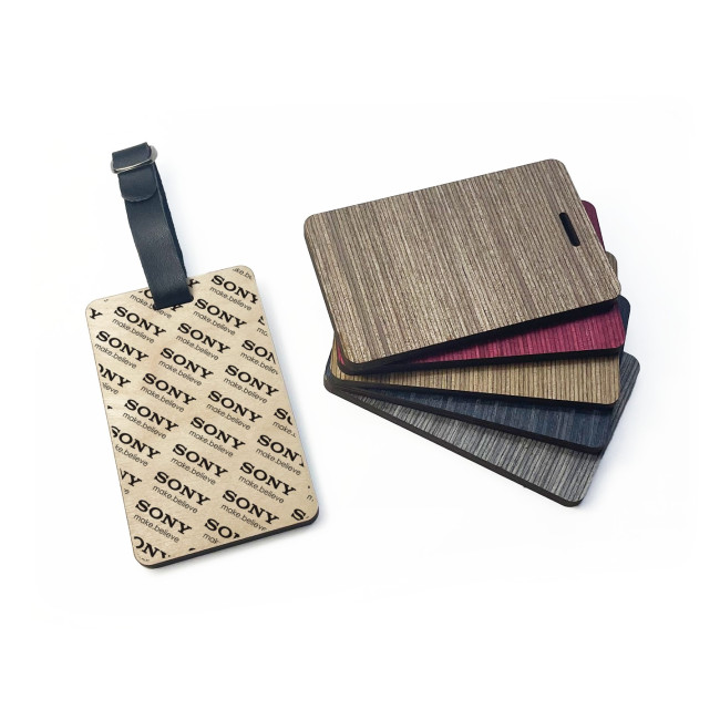 Promotional Wooden Ply Luggage Tag - Design 4