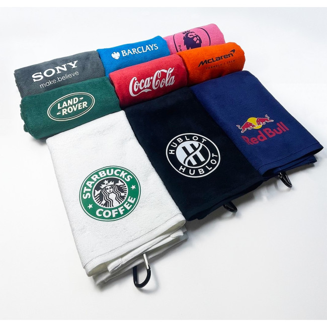 Promotional Velour Printed Tri-Fold Golf Towel