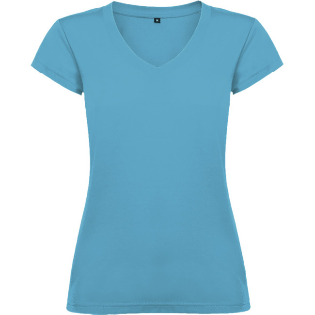 Promotional Victoria Short Sleeve Women's V-Neck T-Shirt - Image 5