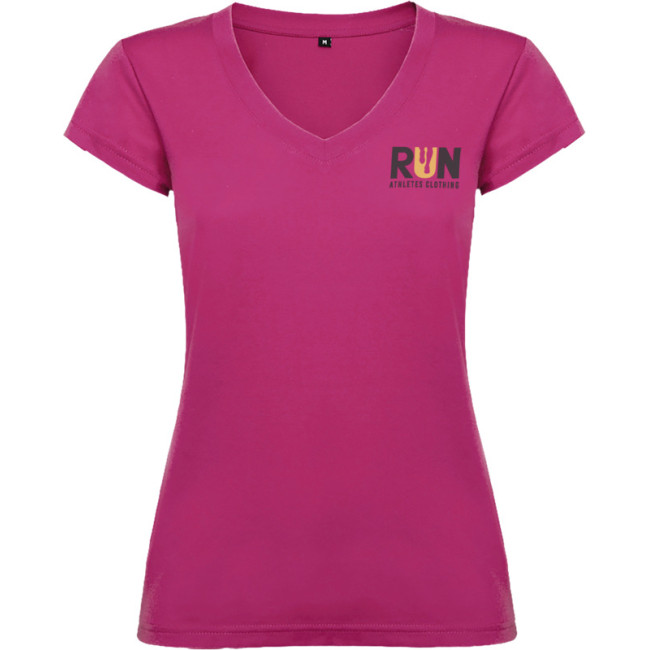 Promotional Victoria Short Sleeve Women's V-Neck T-Shirt - Image 7