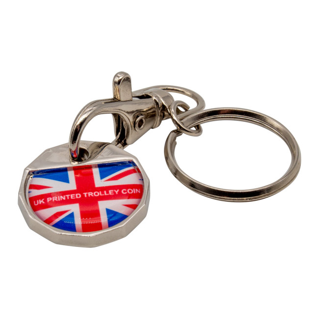 Promotional Trolley Coin Keyring (UK Stock) - Image 1