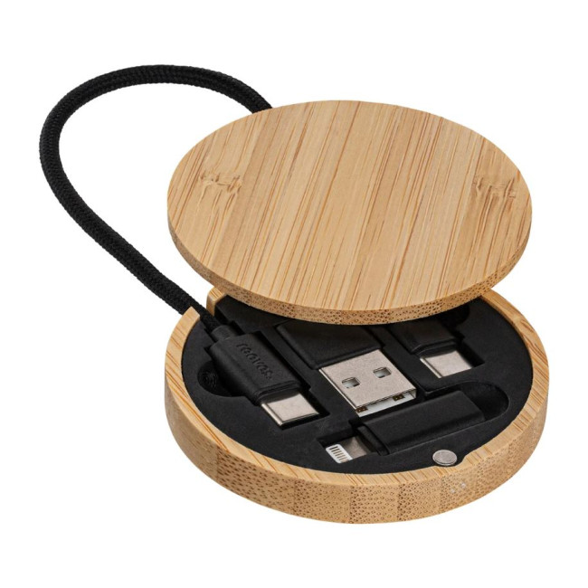 Promotional Bamboo 4-in-1 Charging Cable