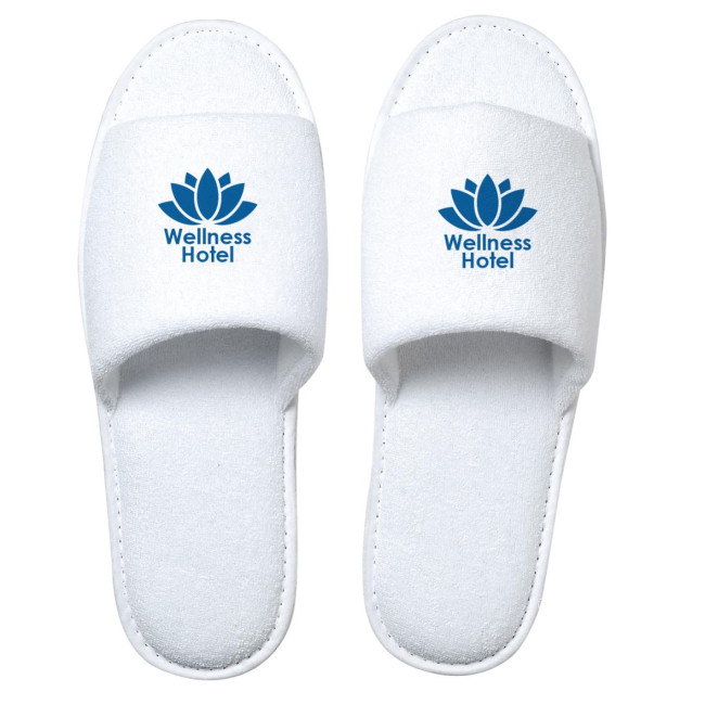 Promotional White Soft Slippers  - Image 1