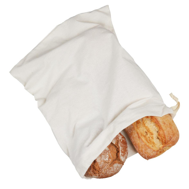 Promotional Eco Cotton Drawstring Bread Bag - Image 1