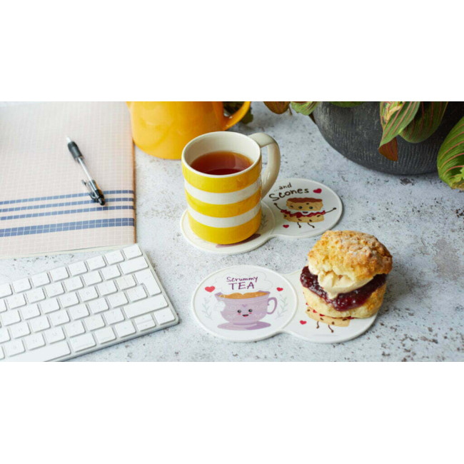 Promotional Biscuit Dual Coaster - Image 1