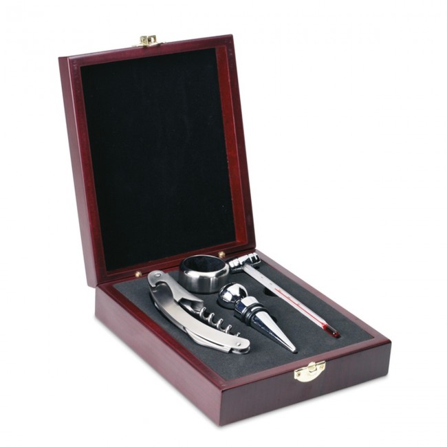 Promotional Classic Wine Set In Wooden Box - Image 1