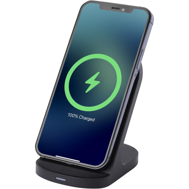 Promotional Loop 15W Dual Coil RCS Recycled Plastic Wireless Charging Stand