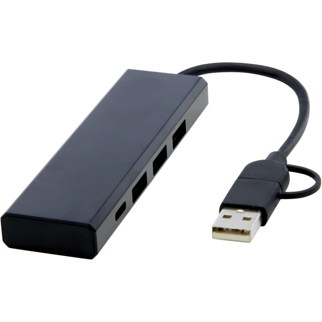 Promotional Rise RCS Recycled Aluminium USB 2.0 Hub