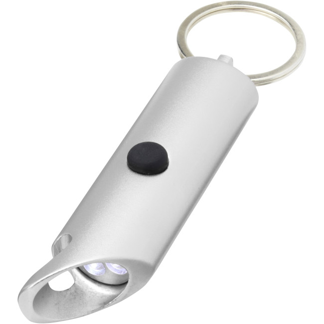 Promotional Flare RCS Recycled Aluminium IPX Led Light & Bottle Opener Keychain - Image 2