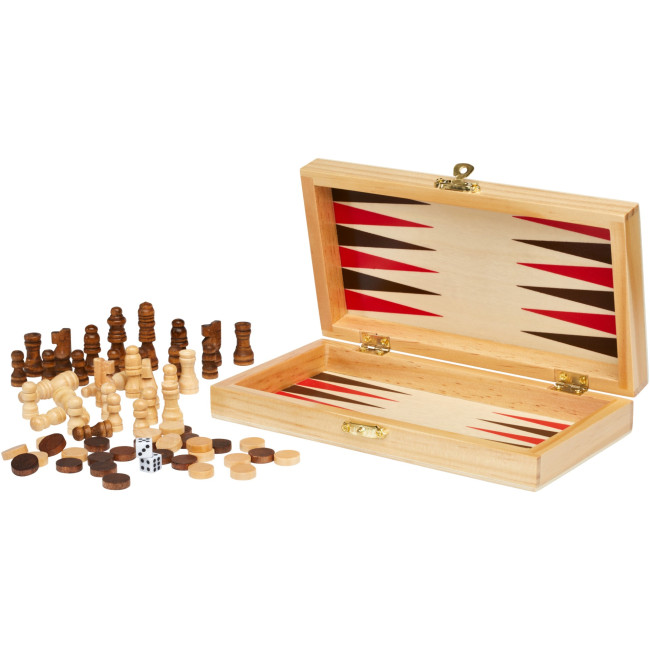 Promotional Mugo 3-In-1 Wooden Game Set