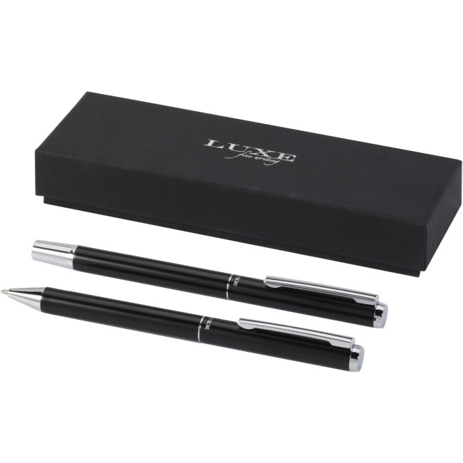 Promotional Lucetto Recycled Aluminium Ballpoint And Rollerball Pen Gift Set - Image 1