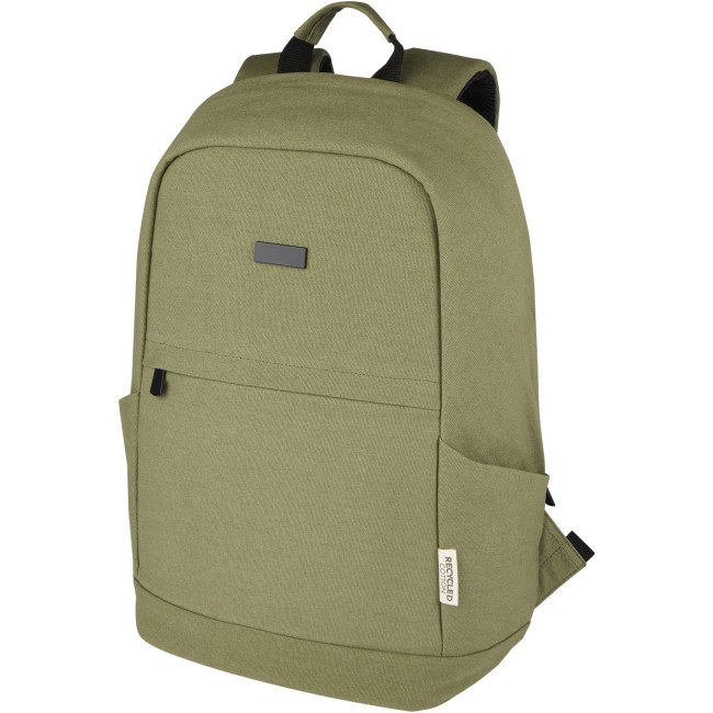 Promotional Joey 15.6" GRS Recycled Canvas Anti-Theft Laptop Backpack 18L - Image 3