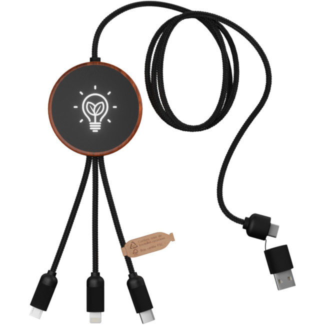 Promotional SCX.Design C40 5-In-1 RPET Light-Up Logo Charging Cable And 10W Charging Pad