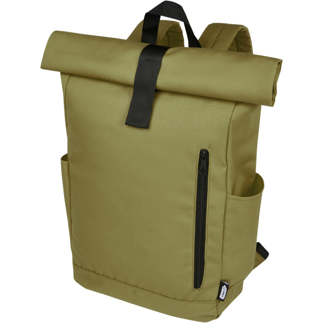 Promotional Byron 15.6" GRS RPET Roll-Top Backpack 18L - Image 4