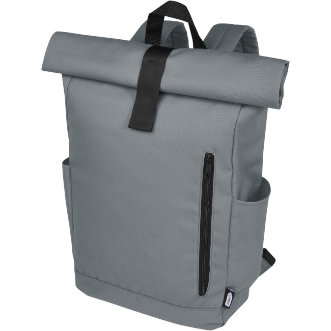 Promotional Byron 15.6" GRS RPET Roll-Top Backpack 18L - Image 5