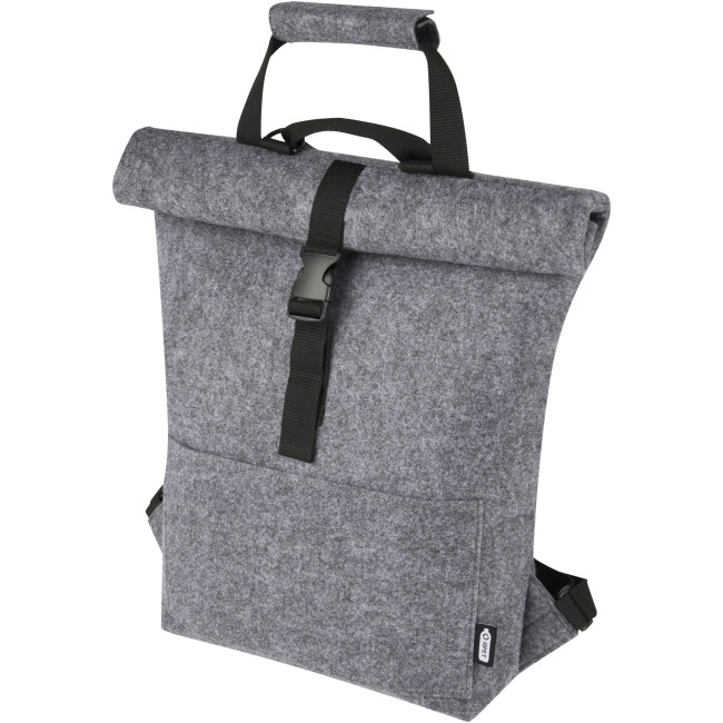 Promotional Felta GRS Recycled Felt Roll-Top Bike Bag 13L