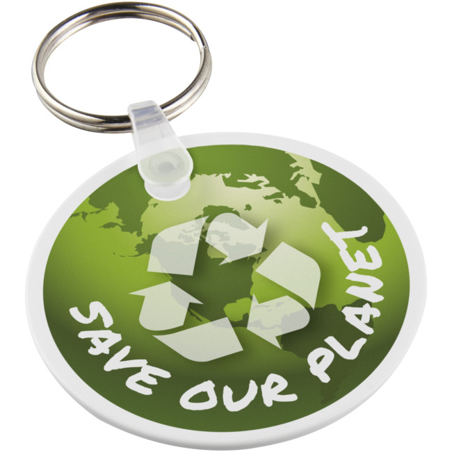 Promotional Tait Circle-Shaped Recycled Keychain