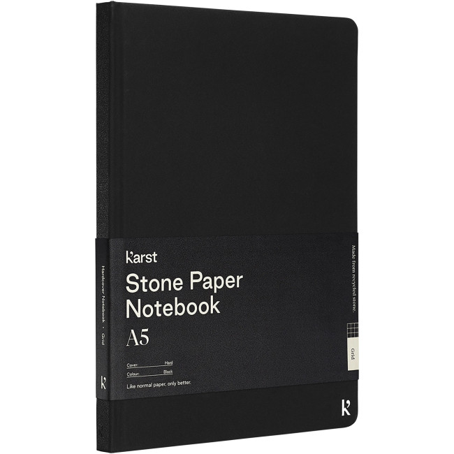 Promotional Karst A5 Stone Paper Hardcover Notebook - Squared