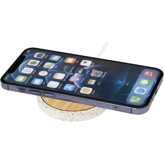 Promotional Terrazzo 10W Wireless Bamboo Charging Pad