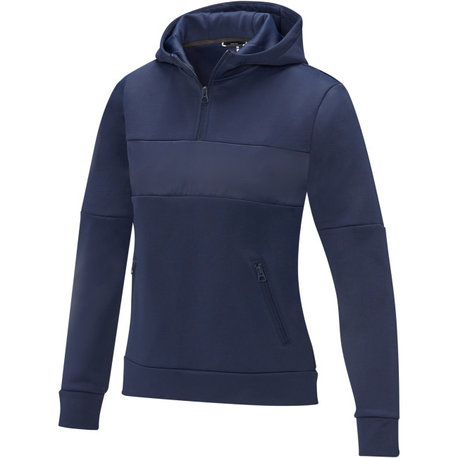 Promotional Sayan Women's Half Zip Anorak Hooded Sweater - Image 1