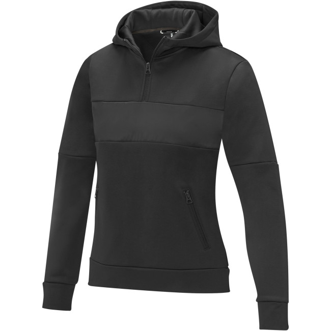 Promotional Sayan Women's Half Zip Anorak Hooded Sweater - Image 4