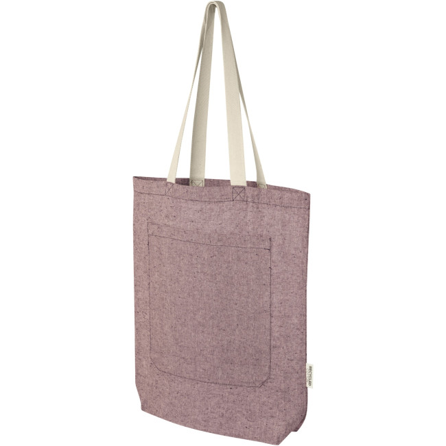 Promotional Pheebs 150 g/m² Recycled Cotton Tote Bag With Front Pocket 9L - Image 5