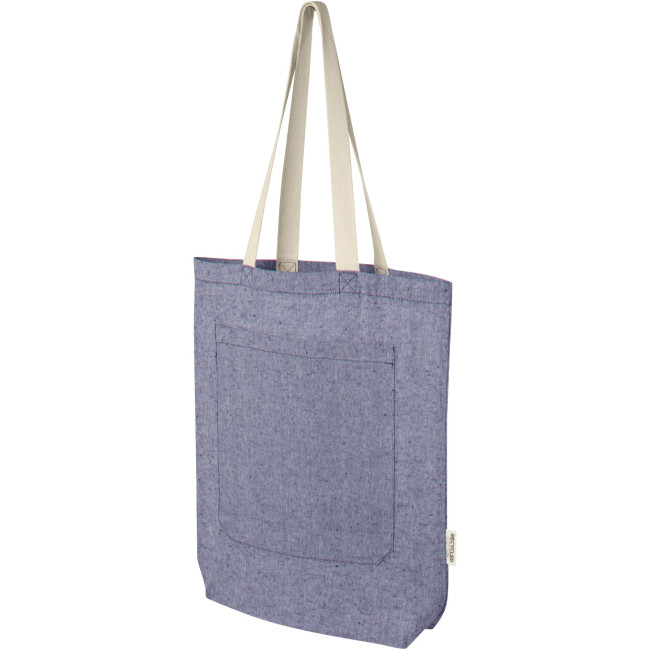 Promotional Pheebs 150 g/m² Recycled Cotton Tote Bag With Front Pocket 9L - Image 4