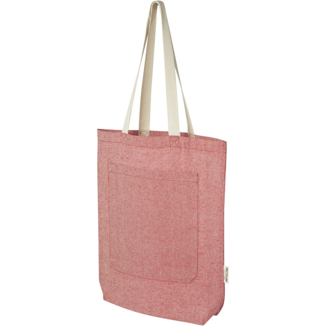 Promotional Pheebs 150 g/m² Recycled Cotton Tote Bag With Front Pocket 9L - Image 2