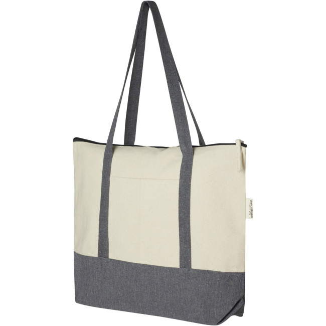 Promotional Repose 320 g/m² Recycled Cotton Zippered Tote Bag 10L