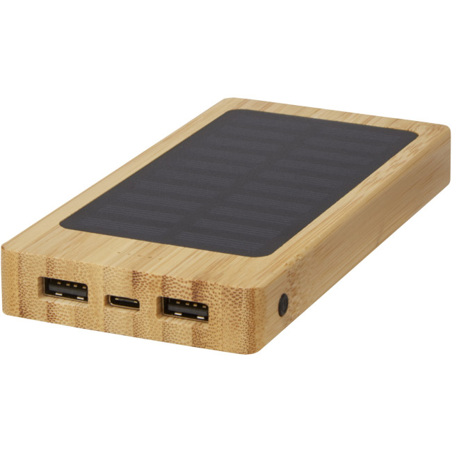 Promotional Alata 8000 mAh Bamboo Solar Power Bank