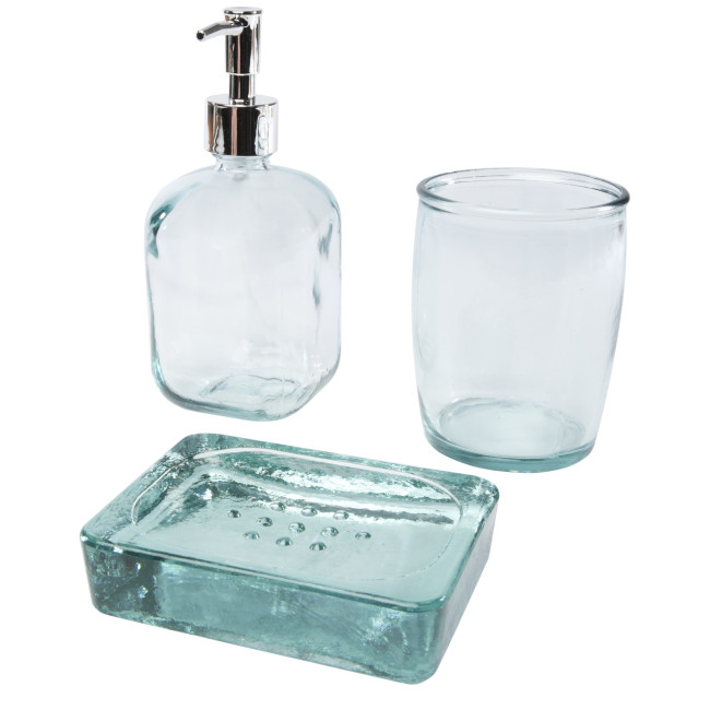 Promotional Jabony 3-Piece Recycled Glass Bathroom Set