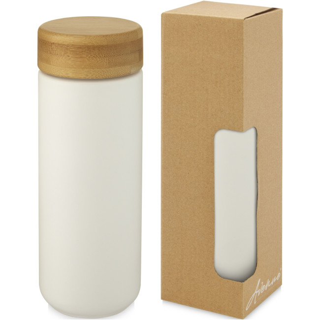 Promotional Lumi Ceramic Tumbler With Bamboo Lid 300ml - Image 2