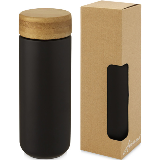 Promotional Lumi Ceramic Tumbler With Bamboo Lid 300ml - Image 1