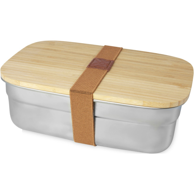 Promotional Tite Stainless Steel Lunch Box With Bamboo Lid