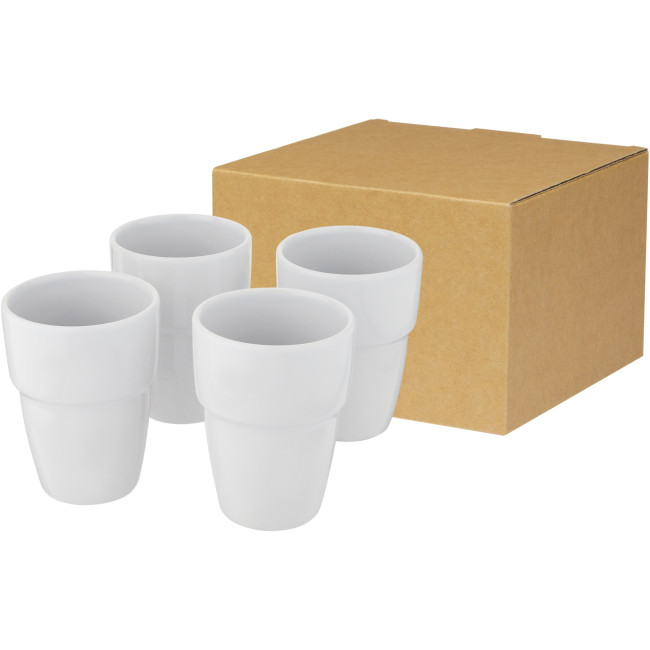 Promotional Staki 4-Piece Stackable Mug Gift Set 280ml - Image 1