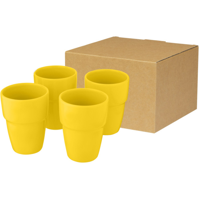 Promotional Staki 4-Piece Stackable Mug Gift Set 280ml - Image 2