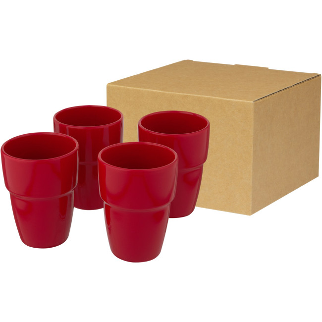 Promotional Staki 4-Piece Stackable Mug Gift Set 280ml - Image 3