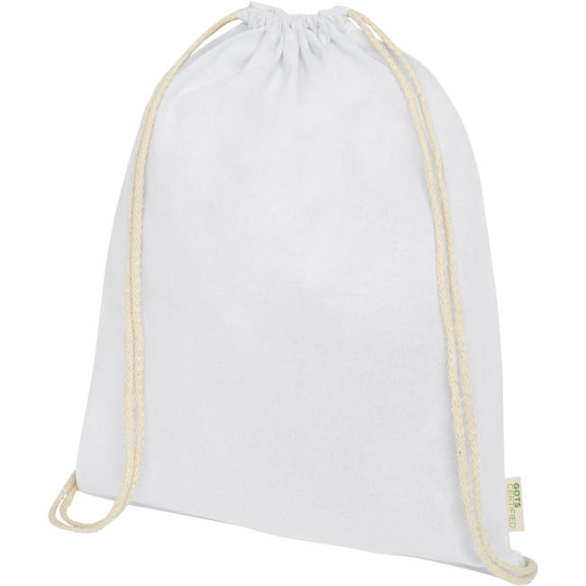 Promotional Orissa 140 g/m² Gots Organic Cotton Drawstring Backpack 5L - Image 2