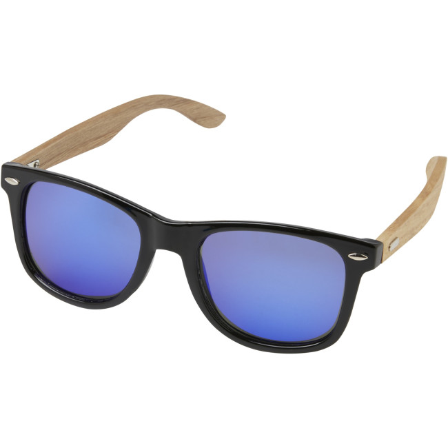 Promotional Hiru RPET/Wood Mirrored Polarized Sunglasses In Gift Box