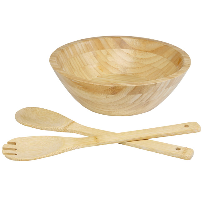 Promotional Argulls Bamboo Salad Bowl And Tools