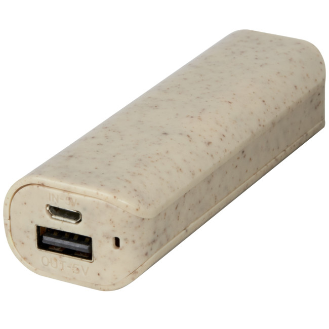 Promotional Yoko Wheat Straw Power Bank 1200mAh