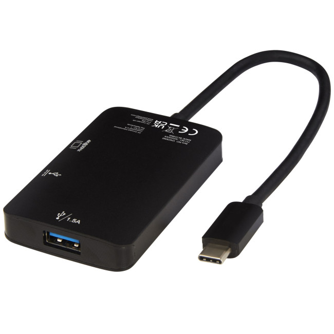 Promotional Adapt Aluminum Type-C  Multimedia Adapter (USB-A/Type-C/Hdmi)