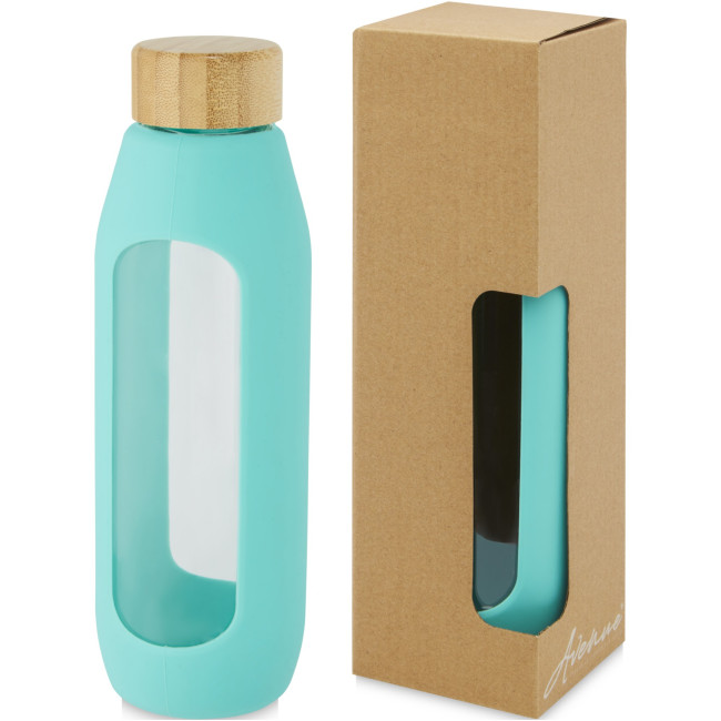 Promotional Tidan Borosilicate Glass Bottle With Silicone Grip 600ml - Image 3