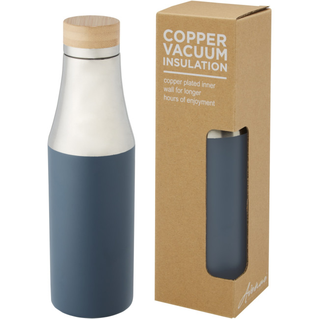 Promotional Hulan Copper Vacuum Insulated Stainless Steel Bottle With Bamboo Lid 540ml - Image 3