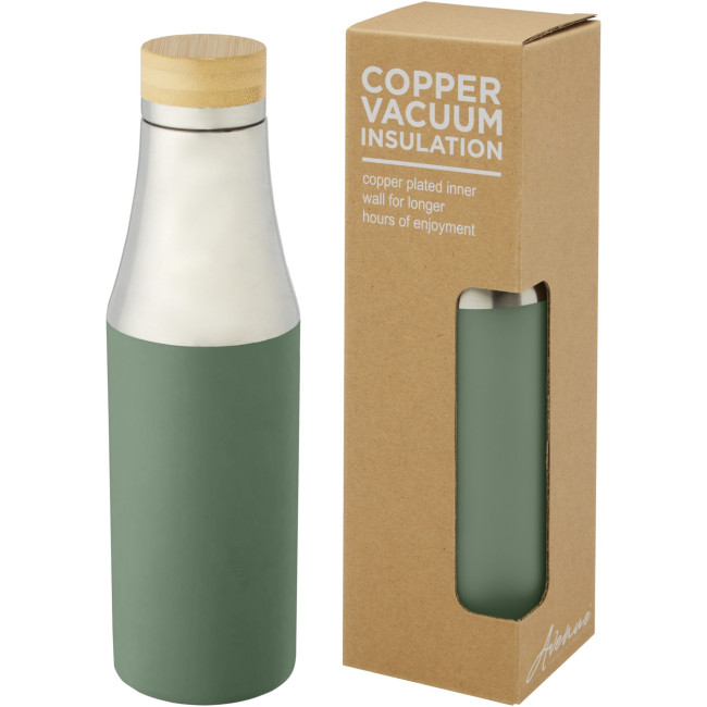 Promotional Hulan Copper Vacuum Insulated Stainless Steel Bottle With Bamboo Lid 540ml - Image 4