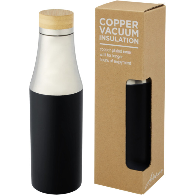 Promotional Hulan Copper Vacuum Insulated Stainless Steel Bottle With Bamboo Lid 540ml - Image 5