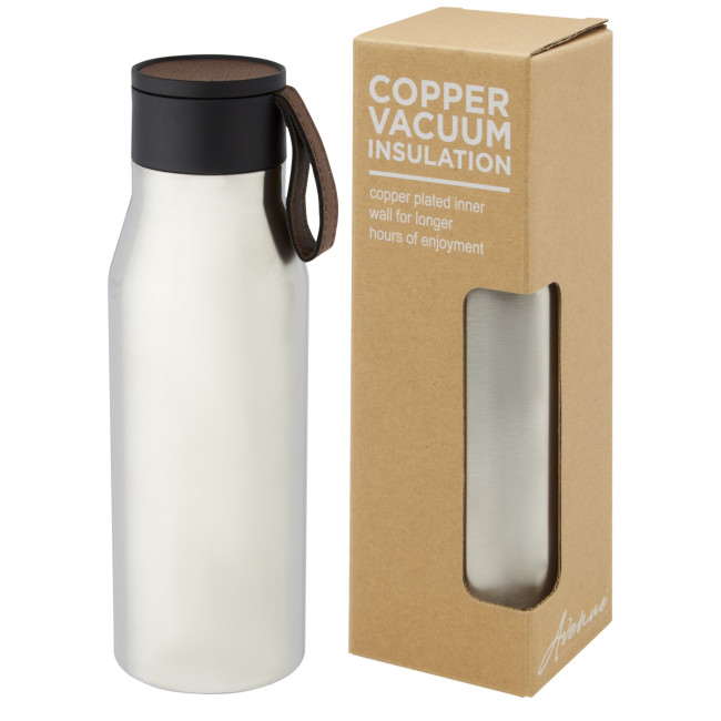 Promotional Ljungan Copper Vacuum Insulated Stainless Steel Bottle With Pu Leather Strap And Lid 500ml - Image 2