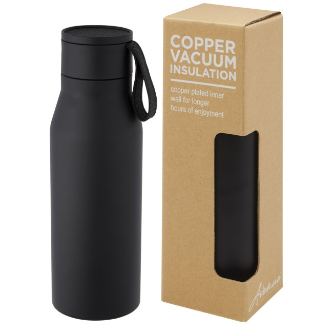 Promotional Ljungan Copper Vacuum Insulated Stainless Steel Bottle With Pu Leather Strap And Lid 500ml - Image 1