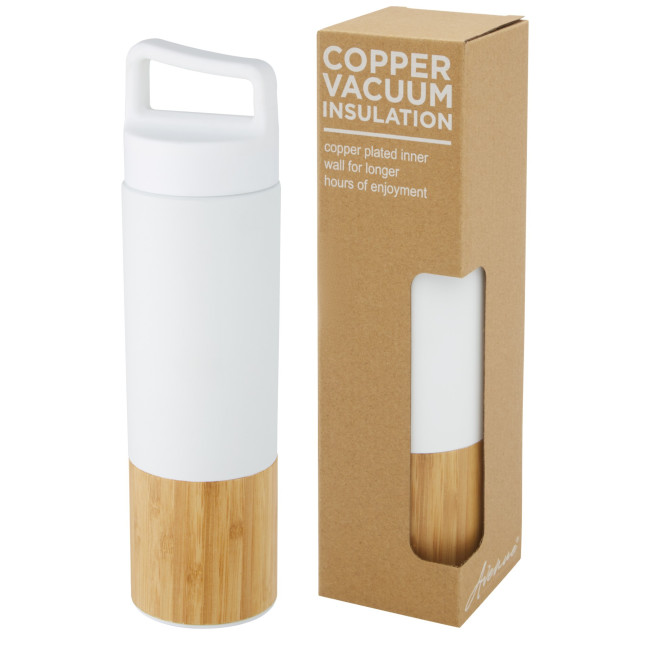 Promotional Torne Copper Vacuum Insulated Stainless Steel Bottle With Bamboo Outer Wall 540ml - Image 2