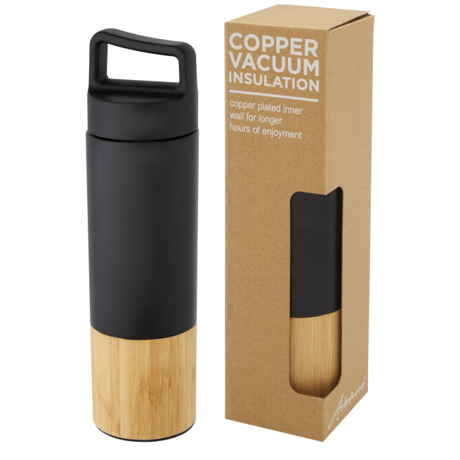 Promotional Torne Copper Vacuum Insulated Stainless Steel Bottle With Bamboo Outer Wall 540ml - Image 1